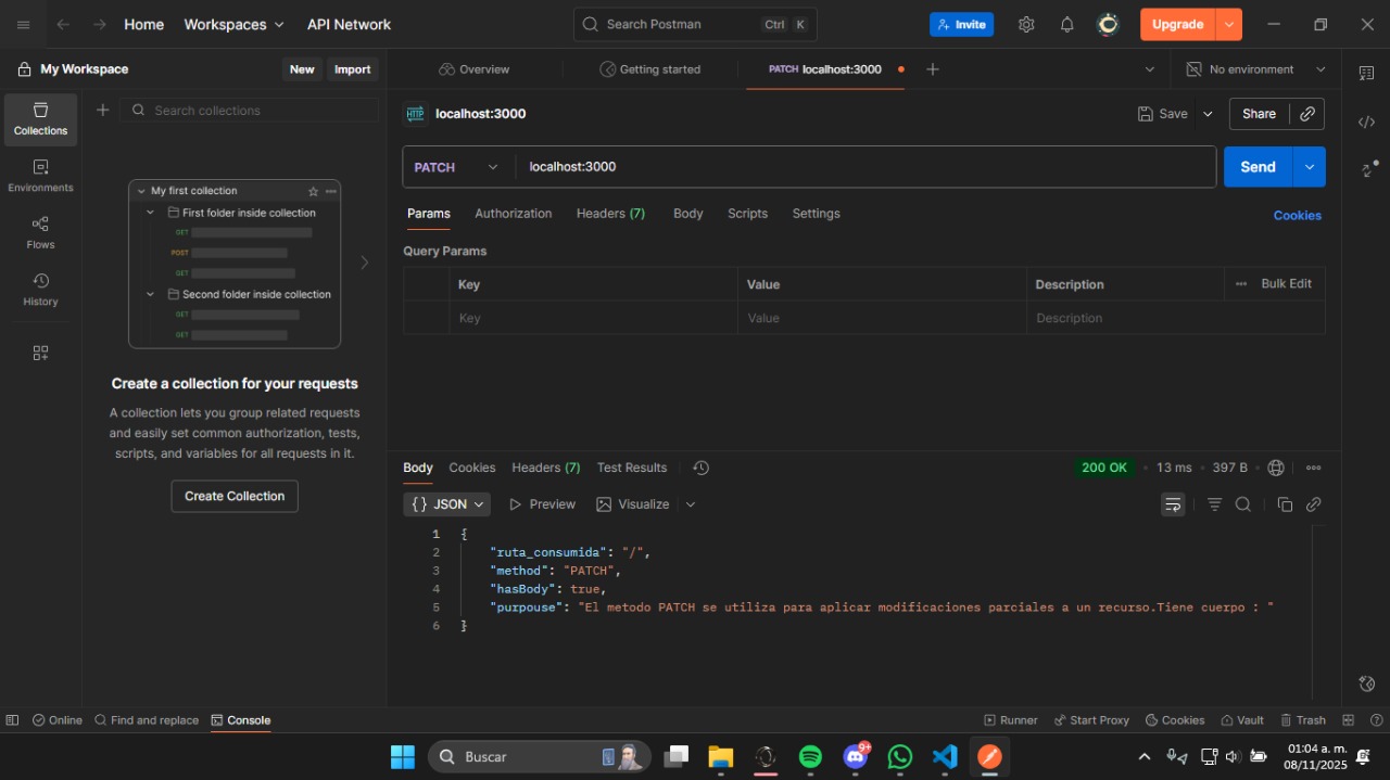 Prueba de trabajo Postman - Método PATCH