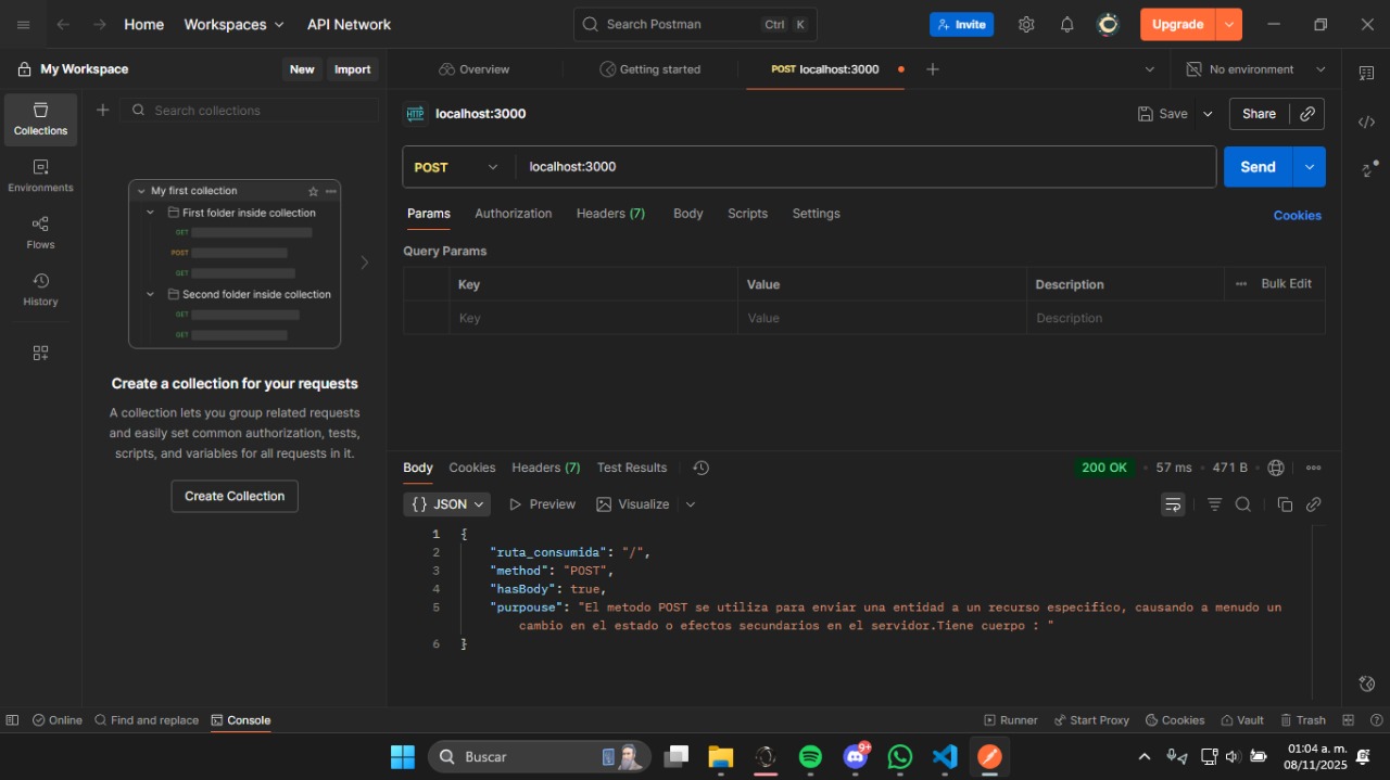 Prueba de trabajo Postman - Método POST